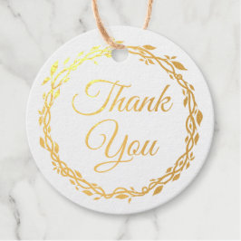 Lila Woodsy Hochzeit doppelseitiger Goldfolie Geschenkanhänger