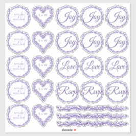 Lila Woodsy-Hochzeitssortiment 1 Die Vinyl schneid Aufkleber