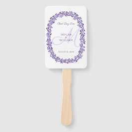 Lila Woodsy Wedding Monogram Best Day Ever Fächer