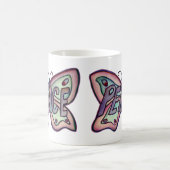 Lila Word Art Lila Butterfly Wings Kaffee Cup Kaffeetasse (Mittel)
