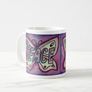 Lila Word Art Lila Butterfly Wings Kaffee Tasse