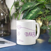 Lila Woven Hearts Couple Kaffeetasse
