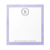 Lila Wraath Monogram Notepad Notizblock (Vorderseite)