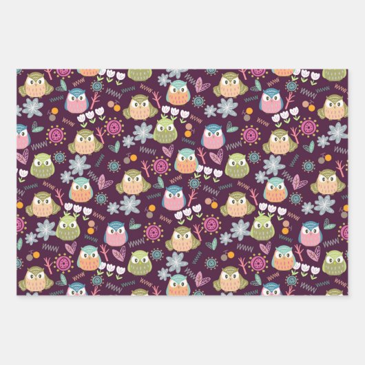 Lila Wrackpapier Geschenkpapier Set (Vorderseite)