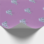 Lila Wrapping Paper Blue Butterfly Geschenkpapier (Ecke)