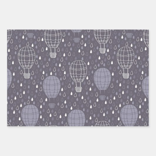 Lila Wrapping Paper Flat Sheet Set 3 Geschenkpapier Set (Vorderseite 2)