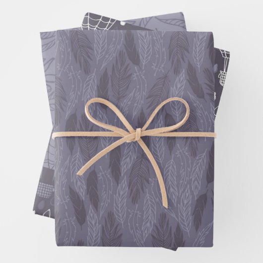 Lila Wrapping Paper Flat Sheet Set 3 Geschenkpapier Set (Beispiel)