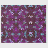 Lila Wrapping-Papier für Libellen Geschenkpapier (Flach)
