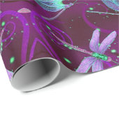 Lila Wrapping-Papier für Libellen Geschenkpapier (Rolleneckpunkt)