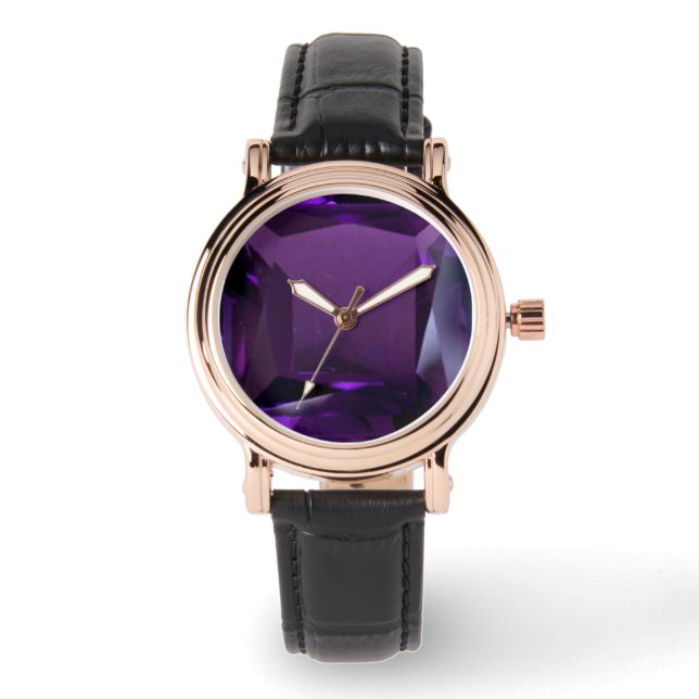 Lila Wrist Amethyst Watch Armbanduhr (Vorderseite)