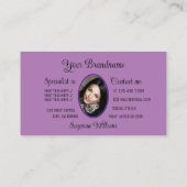 Lila wunderschönes Lilac Herz mit Logos und Foto Visitenkarte (Rückseite)