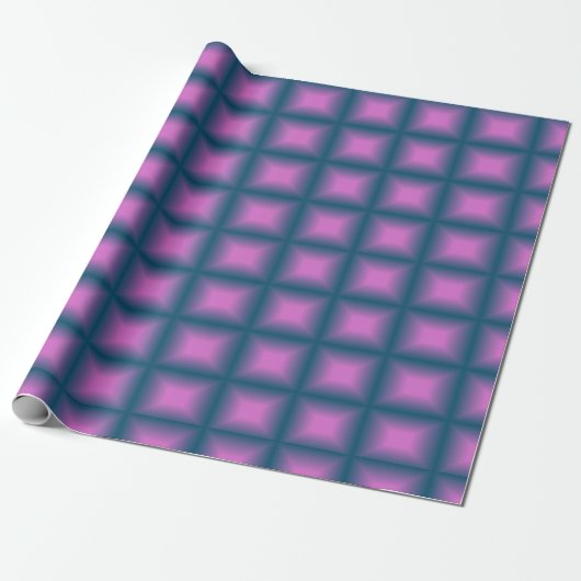 Lila Würfel Geschenkpapier (Ungerollt)