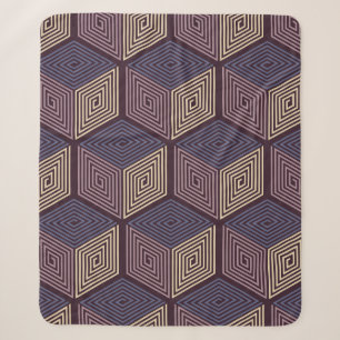 Lila Würfel: Vintage geometrisches nahtloses Muste Sherpadecke