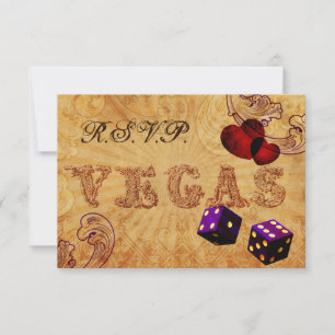 lila Würfel Vintage Vegas RSVP 3,5 x 5 Karte