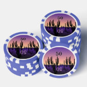 Lila Wüste Pokerchips (Stapel)