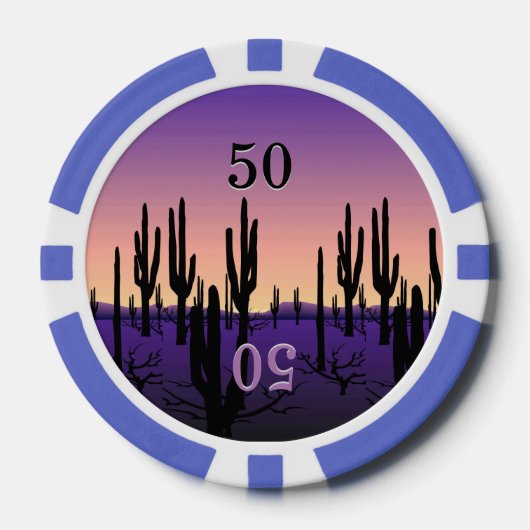 Lila Wüste Pokerchips (Vorderseite)
