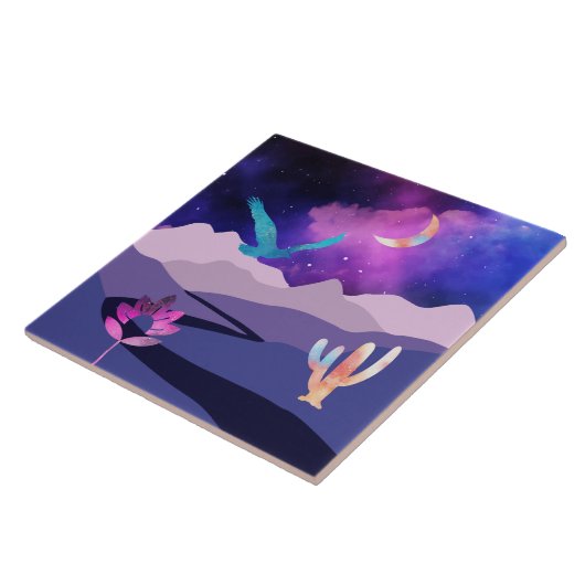 Lila Wüstengebirge Fliese (Seite)