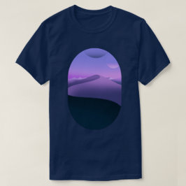 Lila Wüstenlandschaft Nachthimmel T-Shirt
