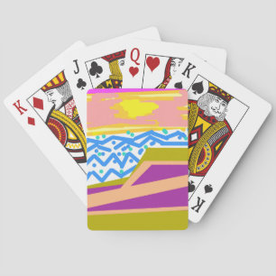 Lila Yacht Blaue Wellen Klassische Spielkarten