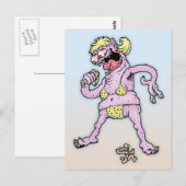 Lila Yellow Bikini Monster Postkarte (Vorne/Hinten)