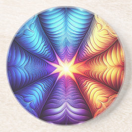 Lila Yellow Blue Lyapunov Fraktal Getränkeuntersetzer