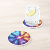 Lila Yellow Blue Lyapunov Fraktal Getränkeuntersetzer (Seite)