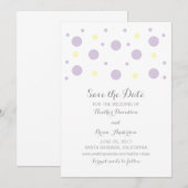 Lila Yellow Confetti Save the Date einladen (Vorne/Hinten)