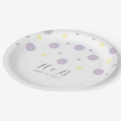Lila Yellow Confetti Wedding Paper Teller (Schrägansicht)
