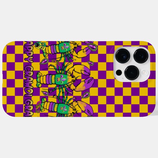 LILA YELLOW GREEN MARDI GRAS LOBSTERS Case-Mate iPhone HÜLLE (Rückseite (Horizontal))