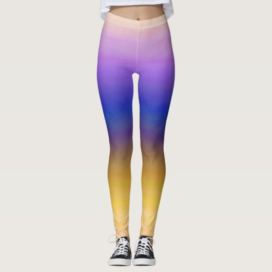 Lila Yellow Ombre Leggings (Vorderseite)