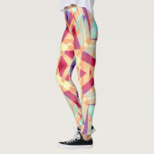 Lila Yellow Turquoise Red Geometric Marokkanisch Leggings (Links)