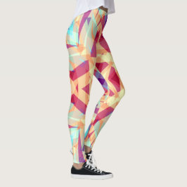 Lila Yellow Turquoise Red Geometric Marokkanisch Leggings