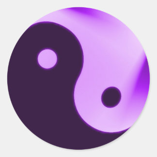 Lila Yin Yang-Aufkleber Runder Aufkleber