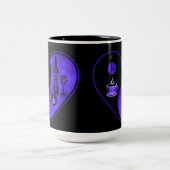 Lila Yin & Yang Kaffee & Wein Zweifarbige Tasse (Mittel)