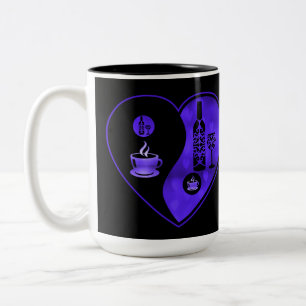 Lila Yin & Yang Kaffee & Wein Zweifarbige Tasse