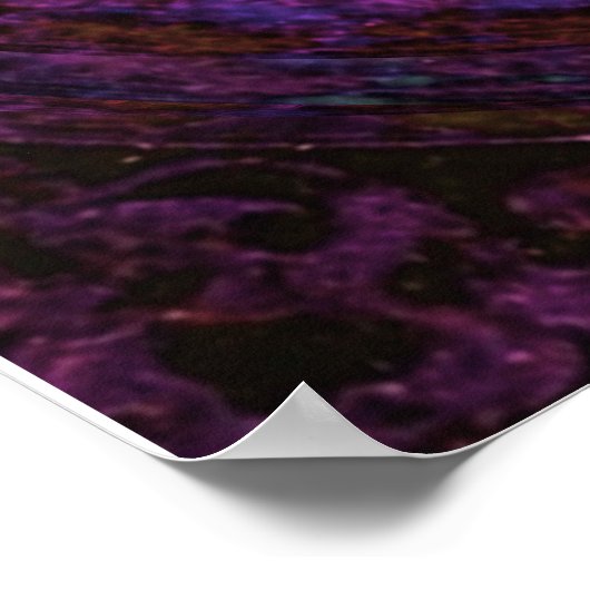 Lila Yin Yang mit Baum des Lebens Poster (Ecke)