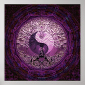 Lila Yin Yang mit Baum des Lebens Poster (Vorne)