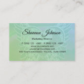 Lila Yin Yang mit Mandala-Herzen Visitenkarte (Rückseite)