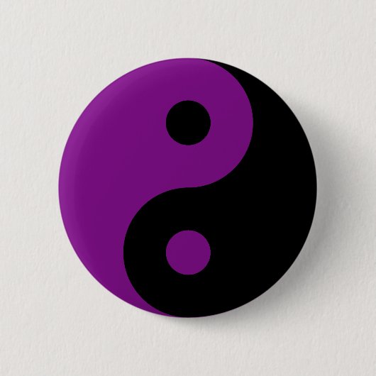 Lila Yin Yang Symbol-Knopf Button (Vorderseite)