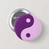Lila Yin Yang Taoist-Symbol Button (Vorne & Hinten)