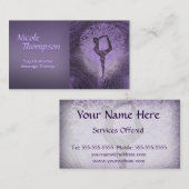 Lila Yoga-Baum-Geschäfts-Karte Visitenkarte (Vorne/Hinten)