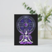 lila Yoga Fairy Postcard "Celtic Lotus" Postkarte (Stehend Vorderseite)