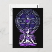 lila Yoga Fairy Postcard "Celtic Lotus" Postkarte (Vorne/Hinten)