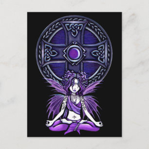 lila Yoga Fairy Postcard "Celtic Lotus" Postkarte