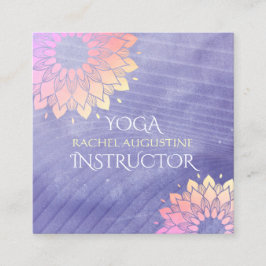 Lila Yoga Instructor Rose Gold Mandala Quadratische Visitenkarte