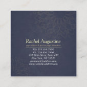 Lila Yoga Instructor Rose Gold Mandala Quadratische Visitenkarte (Rückseite)