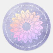 Lila Yoga Instructor Rose Gold Mandala Runder Aufkleber (Vorderseite)