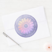 Lila Yoga Instructor Rose Gold Mandala Runder Aufkleber (Umschlag)