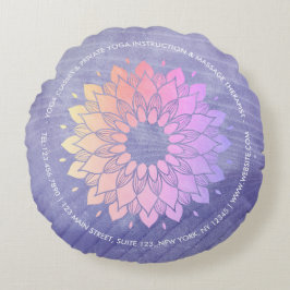 Lila Yoga Instructor Rose Gold Mandala Rundes Kissen