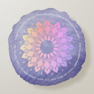 Lila Yoga Instructor Rose Gold Mandala Rundes Kissen